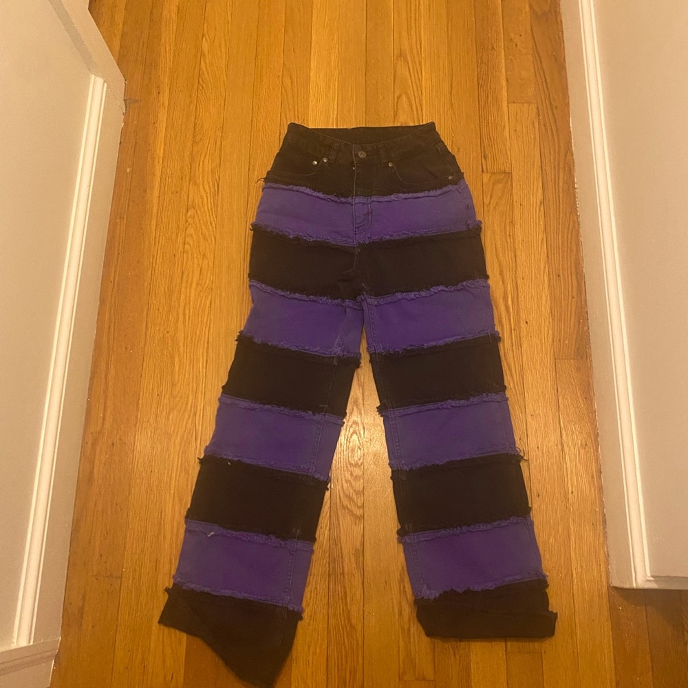 COPY - The ragged priest striped distressed jeans